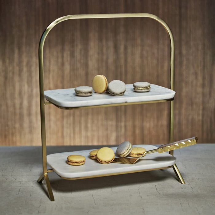 Madeleine Marble 2-Tier Stand