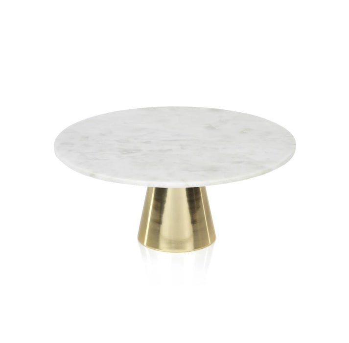 Ellie Marble Cake Stand On Metal Base