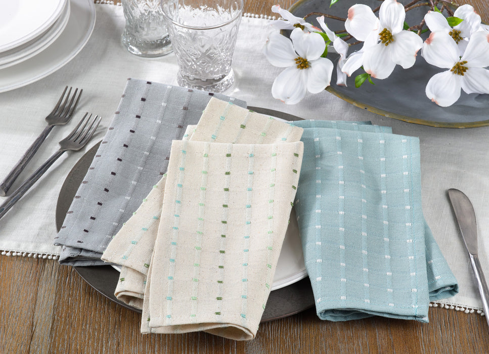Stitched Line Napkin - White