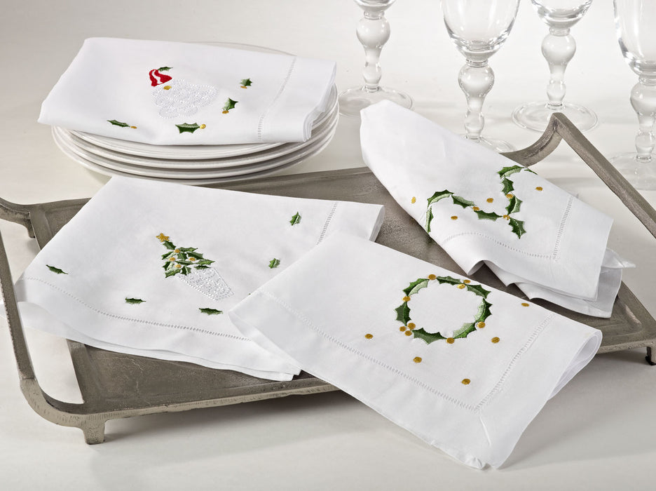 Hemstitched Holiday Napkin