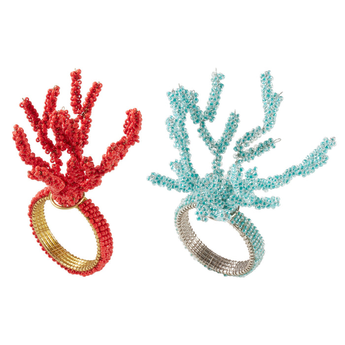 Beaded Coral Napkin Ring