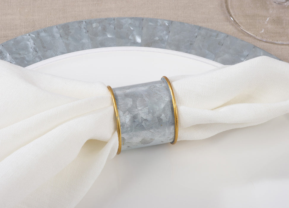 Galvanised / Gold Rim Napkin Ring