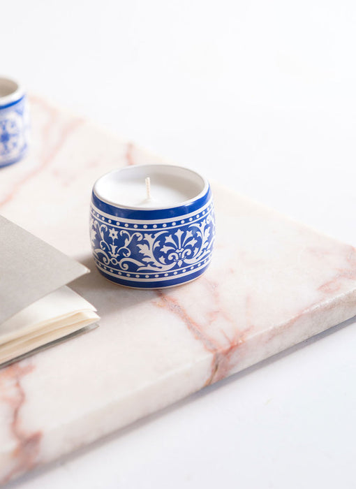 Gold & Blue Tea Light Candle Gift Set
