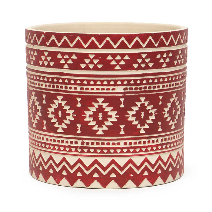 Holiday Concrete Red Pot - Small