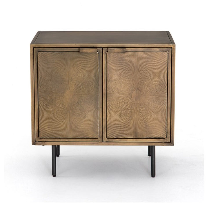 Sunburst Cabinet Nightstand - Aged Brass