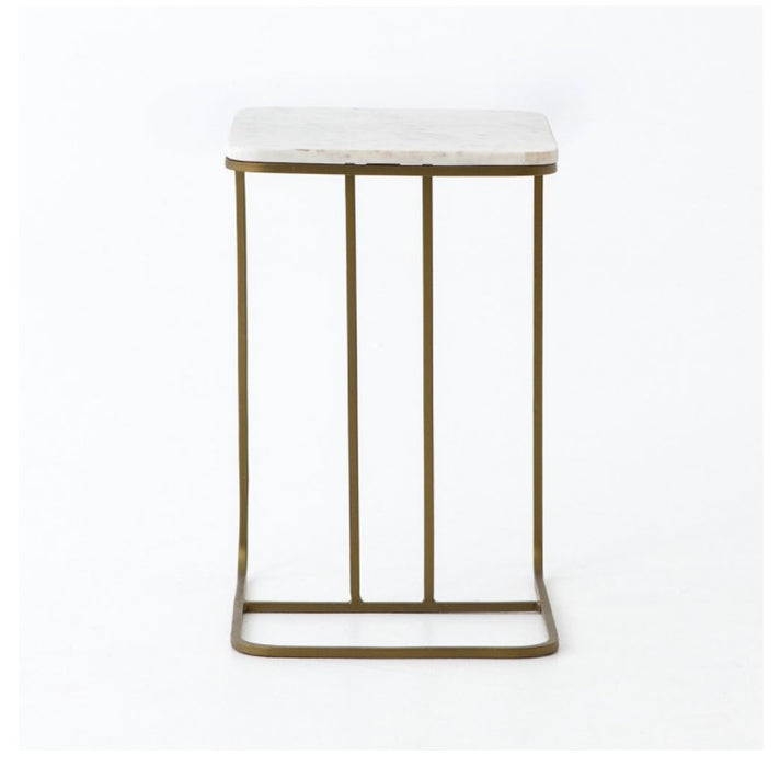 Adalley Table - Polished White Marble
