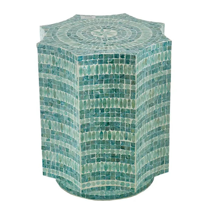 Starburst Pedestal Turquoise Stool