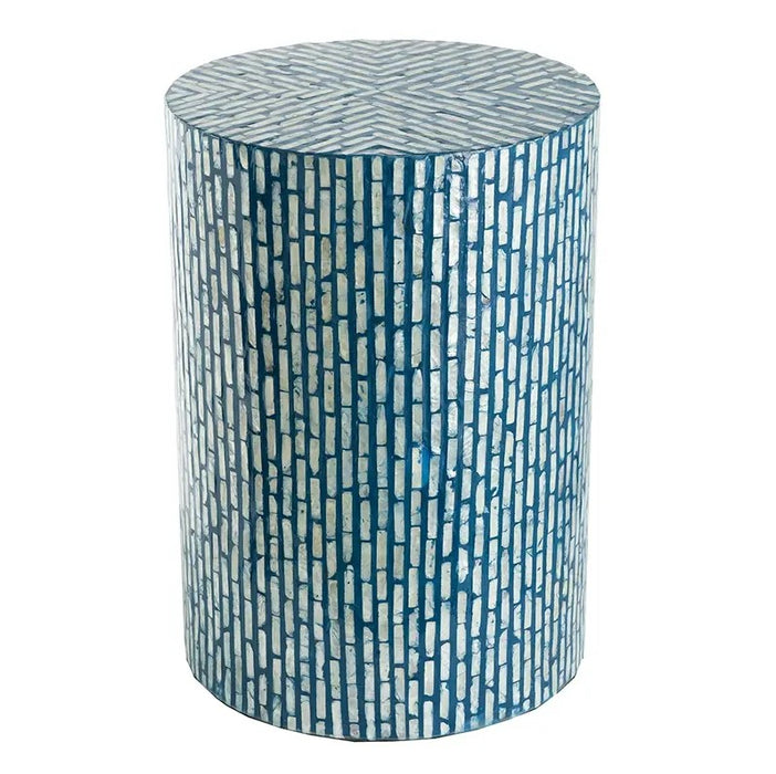 Round Pedestal Blue Stool