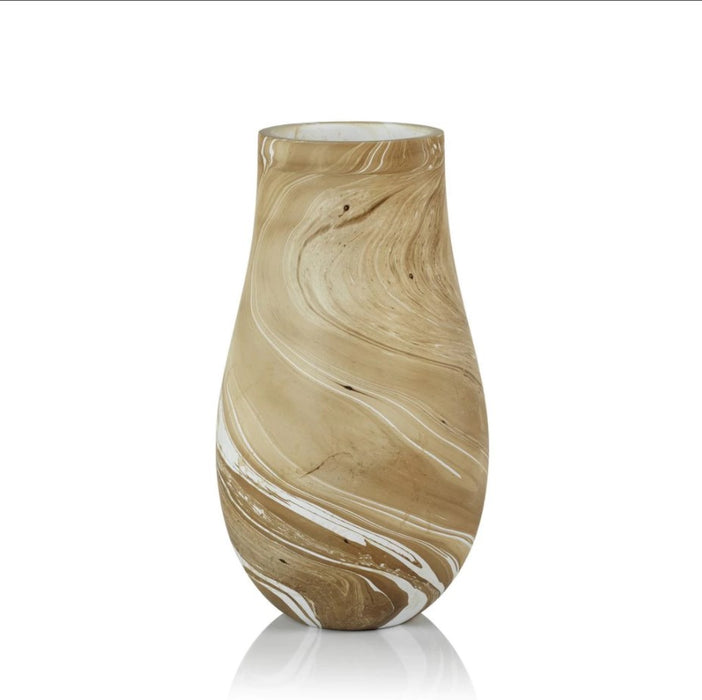 Natural Latte Marbleized Vase