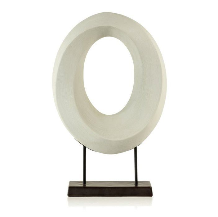 White Porcelain Oval Twist On Stand