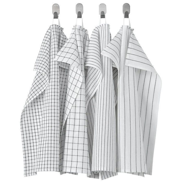 White & Dark Grey Patterned Dish Towel
