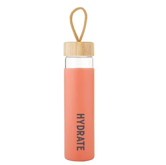 Hydrate Glass Water Bottle