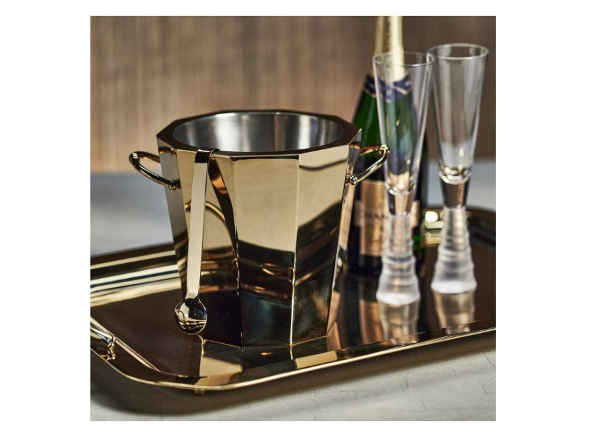 Alessia Double Wall Ice Bucket Cooler - Gold