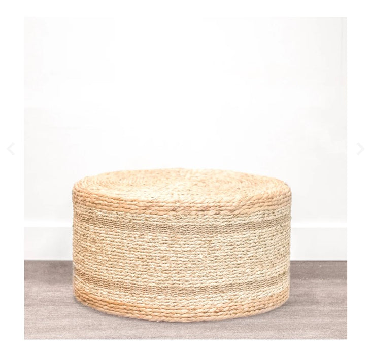 Round Wicker Pouf