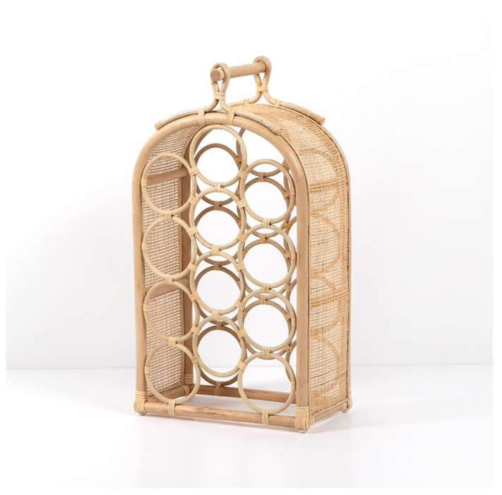 Arched Rattan Wine Rack - Natural Rattan