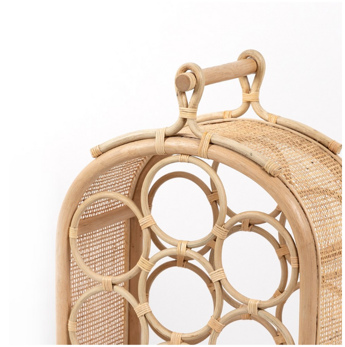 Arched Rattan Wine Rack - Natural Rattan