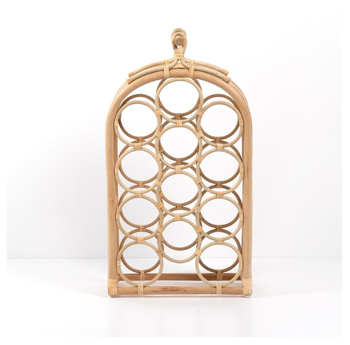 Arched Rattan Wine Rack - Natural Rattan