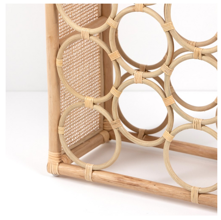 Arched Rattan Wine Rack - Natural Rattan