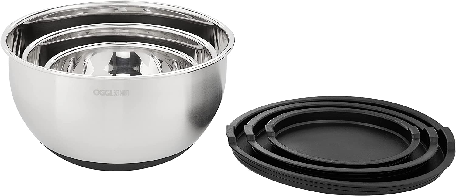Oggi Stainless Steel Bowls With Lids