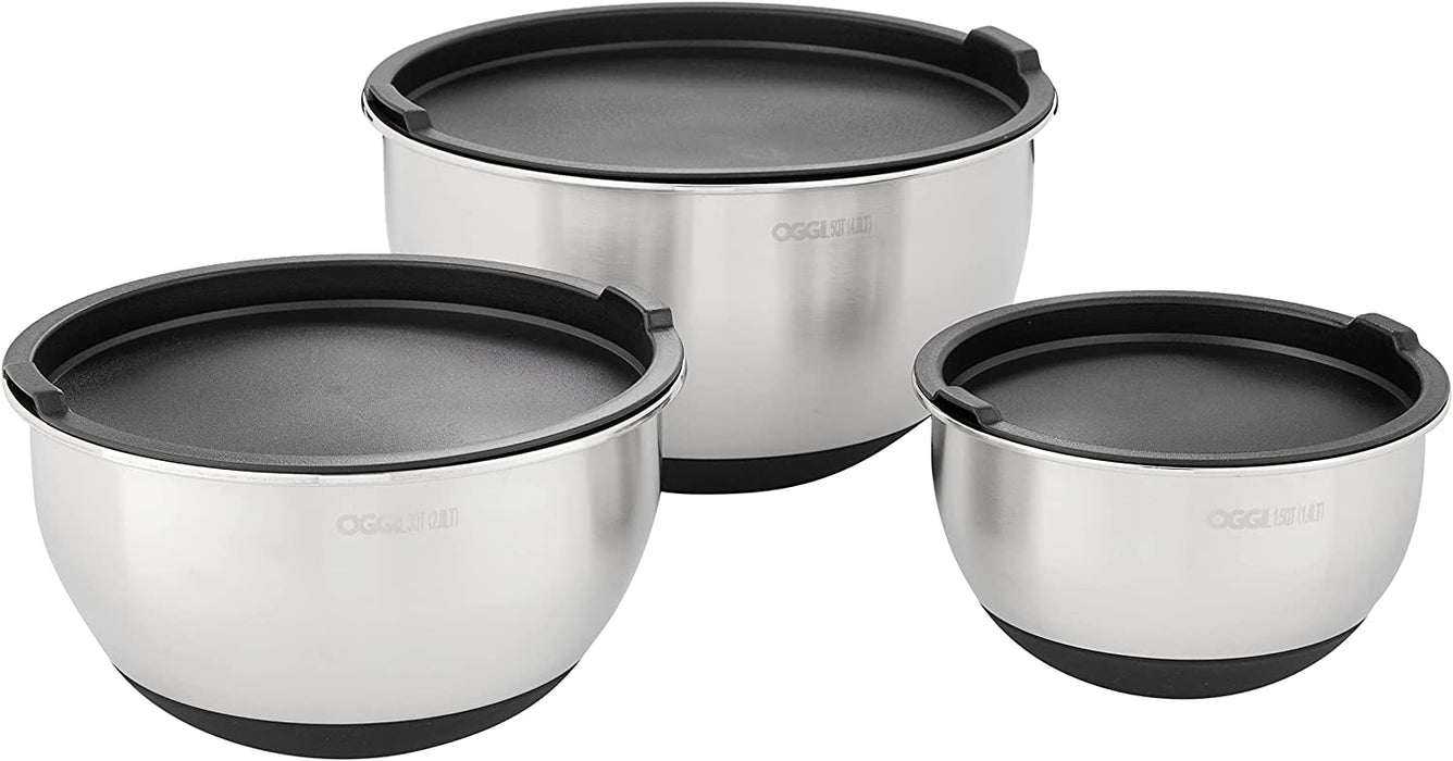 Oggi Stainless Steel Bowls With Lids