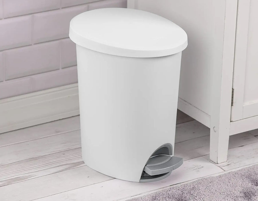 Sterilite Step-On Wastebasket - White