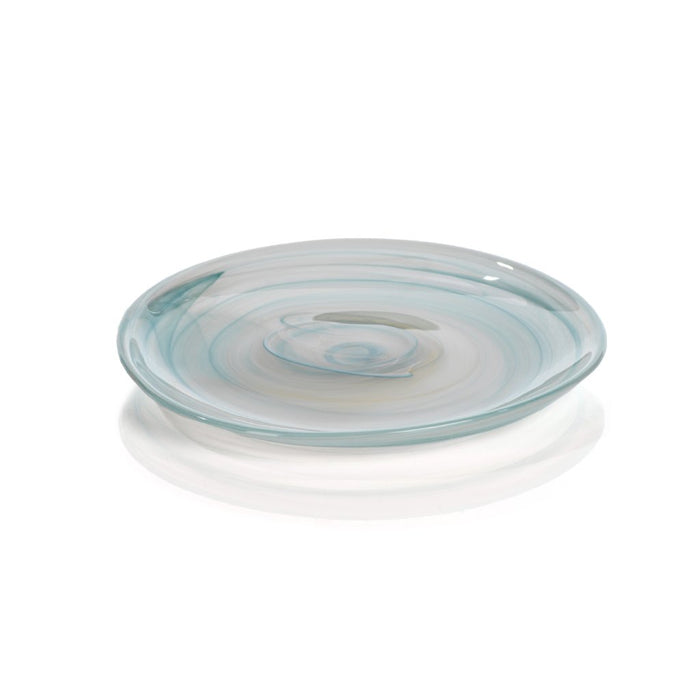 Mallorca Alabaster Glass Plate-Aqua