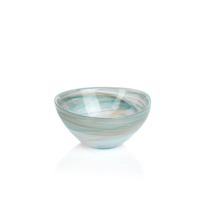 Mallorca Alabaster Glass Bowl - Aqua