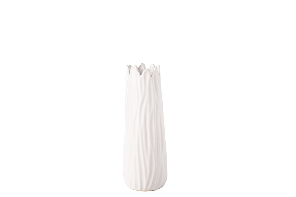 Tall Vase With Uneven Rim Mouth