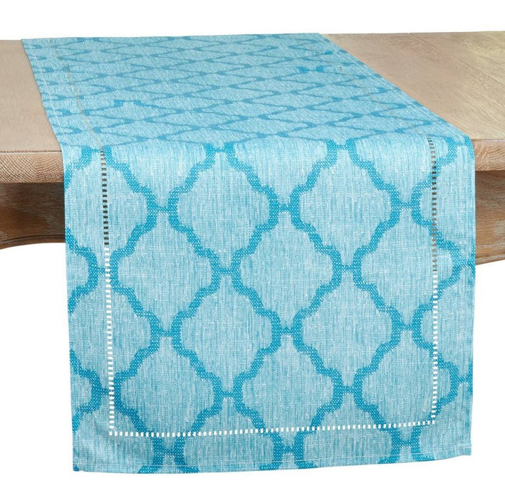 Turquoise Moroccan Hemstitch Runner