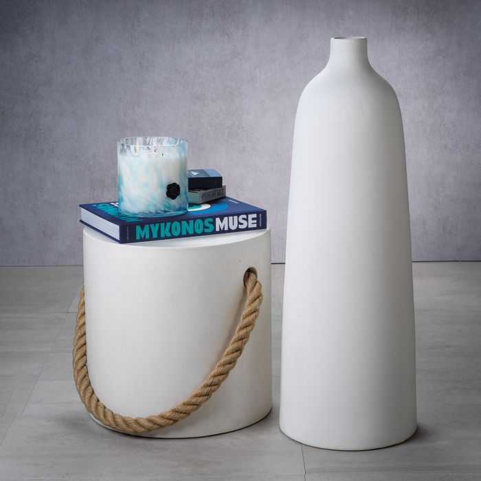 Marina Concrete Stool With Rope Accent