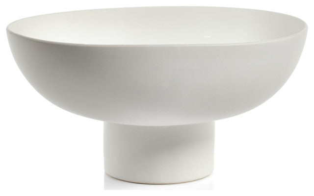 White Ceramic Footed Bowl