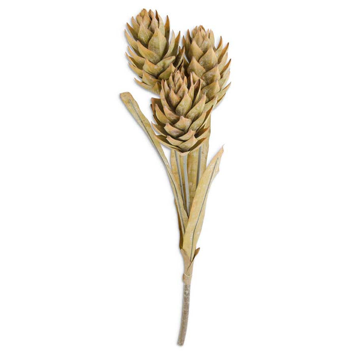 28" Light Yellow Ginger Triple Flower Stem