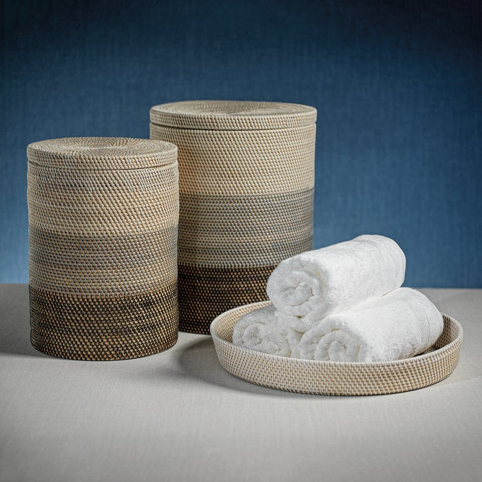 Catalina Rattan Lidded Basket