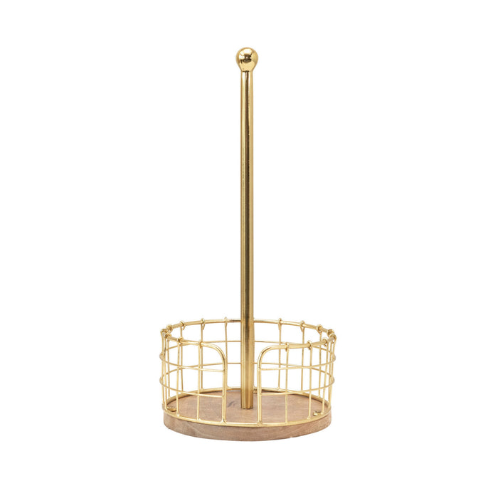 Metal And Wood Paper Towel Holder