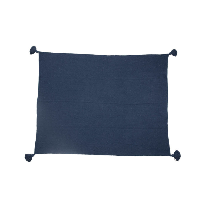 Cotton Blend Throw With Corner Tassels