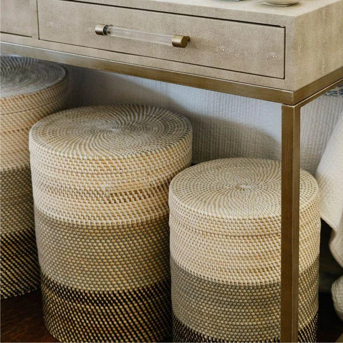 Catalina Rattan Lidded Basket