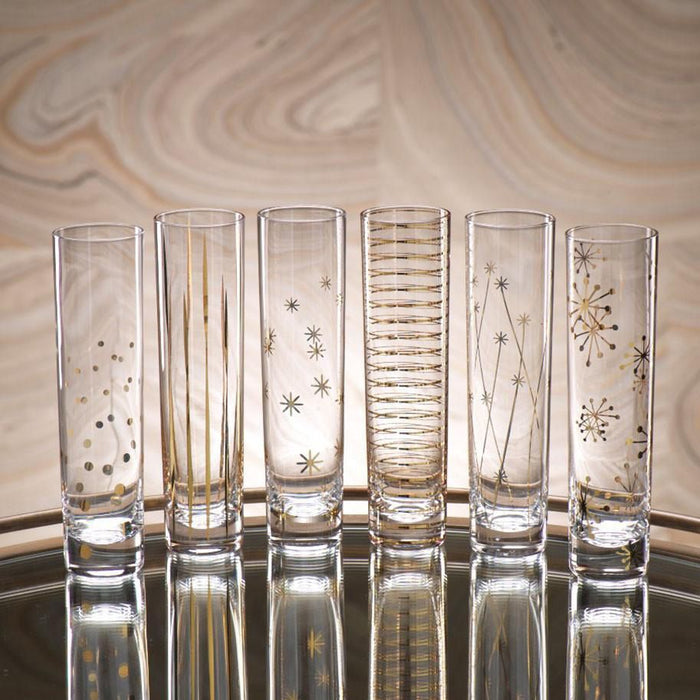 La Fete Golden Decal Champagne Glass