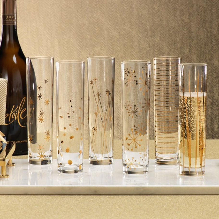 La Fete Golden Decal Champagne Glass