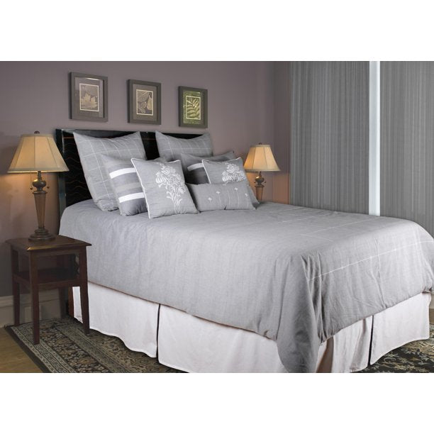 Grey & White Duvet Set - Full