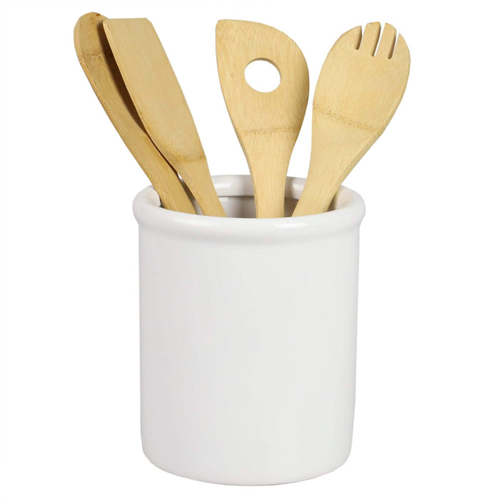 Ceramic Utensil Crock - White