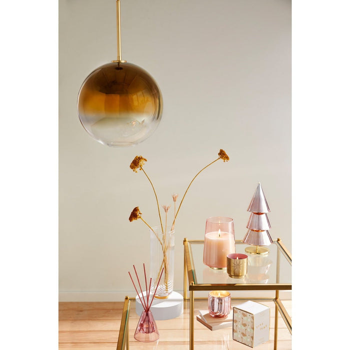 Pink Pine Pressed Glass Candle