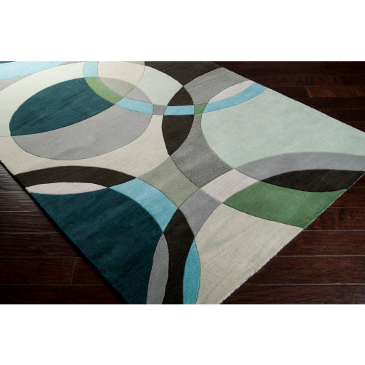 Forum Black/Mint/Aqua Rug