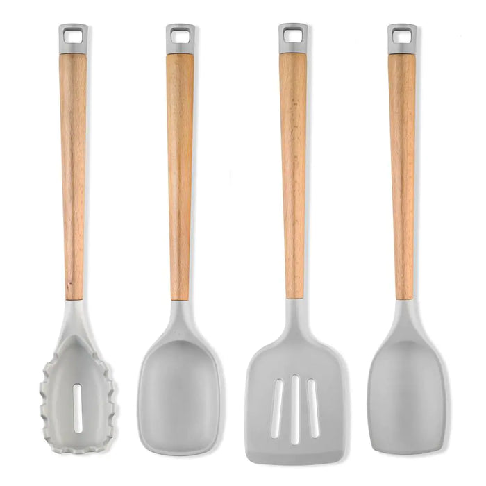 Beechwood Silicone 4-Piece Kitchen Tools Set
