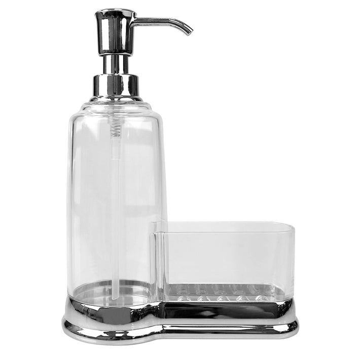 Soap Dispenser With Sponge Compartment - Chrome