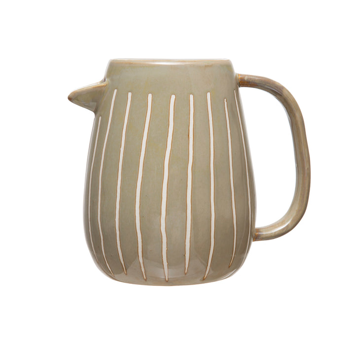Debossed Stoneware Pitcher