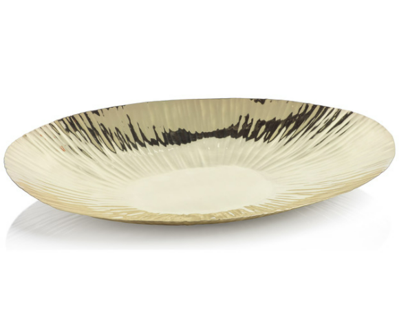 Rippled Oval Gold Tray - Medium