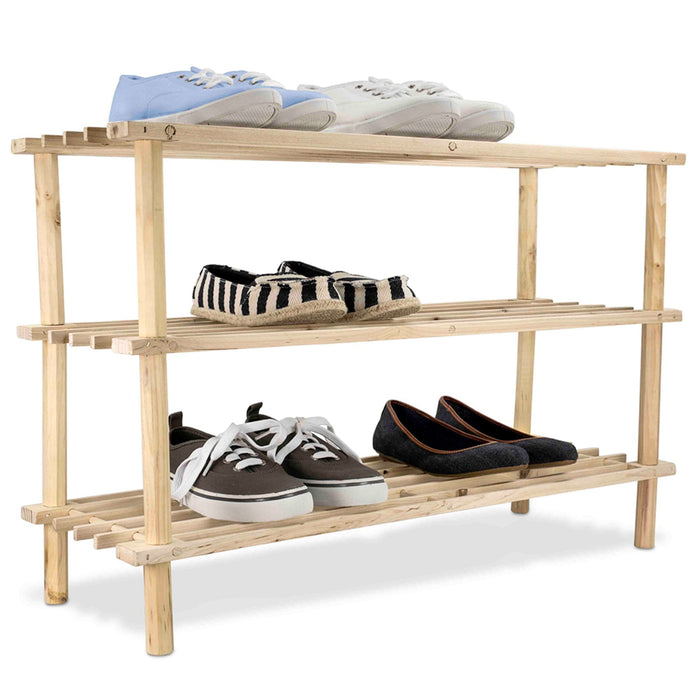 3-Tier Wooden Shoe Rack