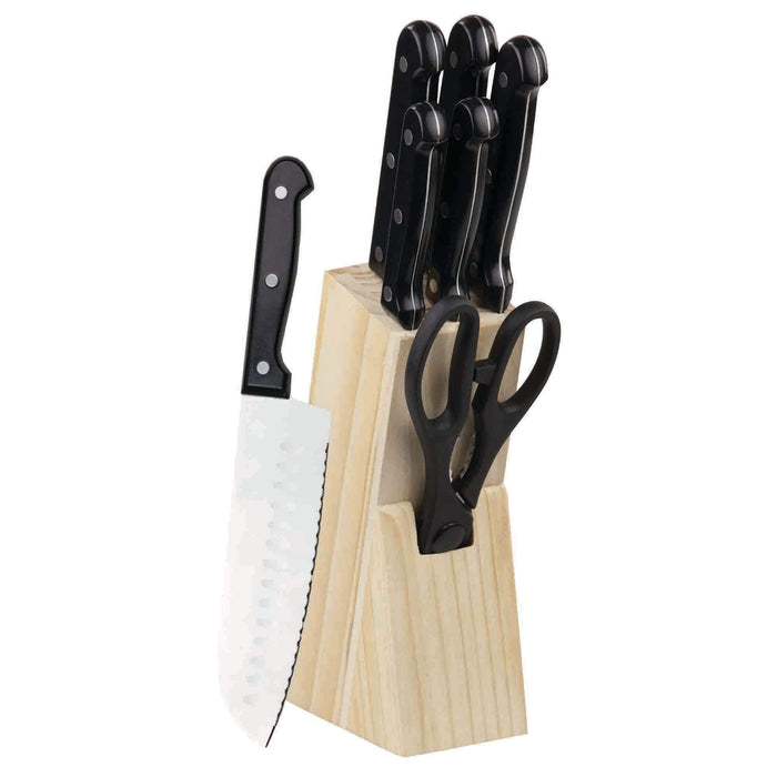 7-Piece Knife Set With Block - Black