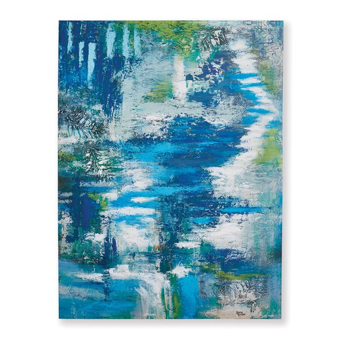 Blue Green Ripples Giclee Art
