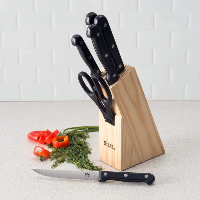7-Piece Knife Set With Block - Black